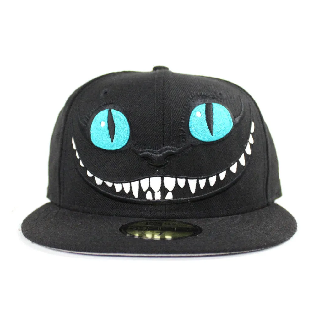ALICE IN WONDERLAND X NEW ERA CAP CHESHIRE CAT New Era 59Fifty Fitteds Hats (Black Gray Under Brim)