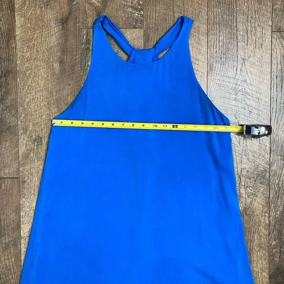 Alice   Olivia Audry Twisted Y Back Silk Dress in Marina Blue Sleeveless size S