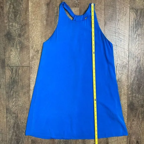 Alice   Olivia Audry Twisted Y Back Silk Dress in Marina Blue Sleeveless size S