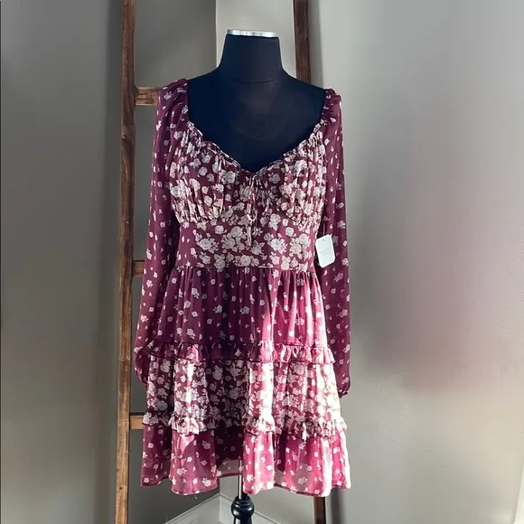 Altar'd State Teresa Floral Long Sleeve Mini Dress