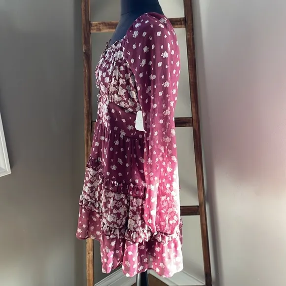 Altar'd State Teresa Floral Long Sleeve Mini Dress