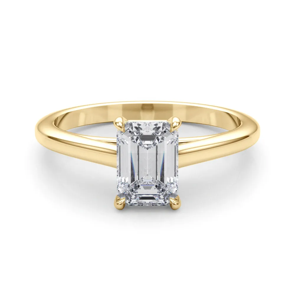 Amelia Emerald Diamond Solitaire Engagement Ring