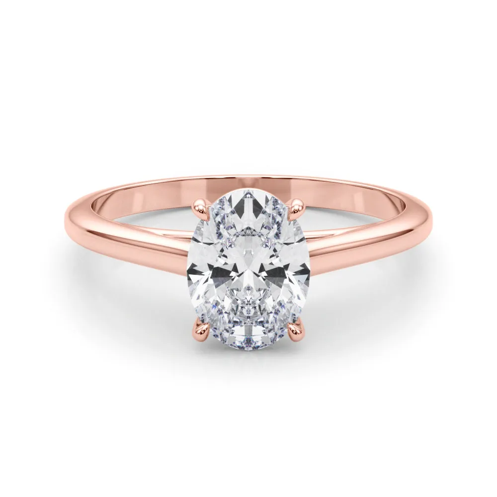 Amelia Oval Diamond Solitaire Engagement Ring