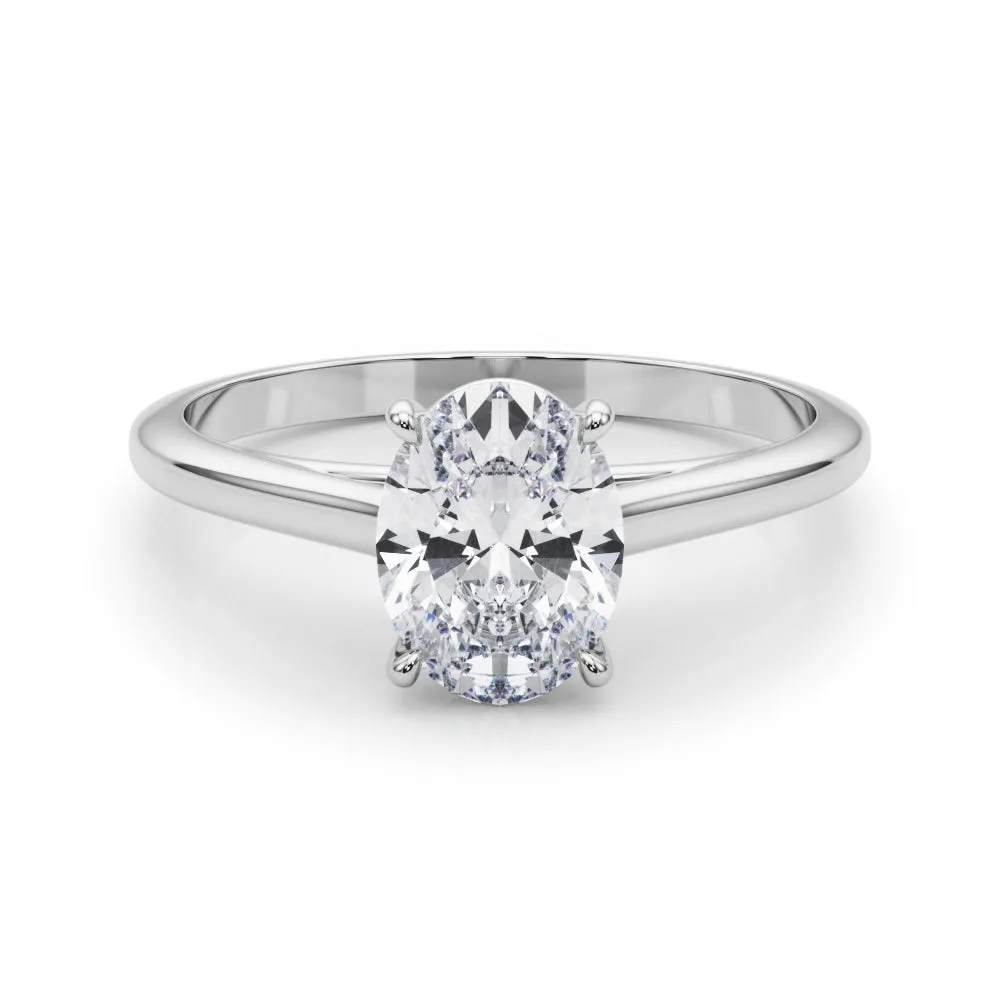 Amelia Oval Diamond Solitaire Engagement Ring