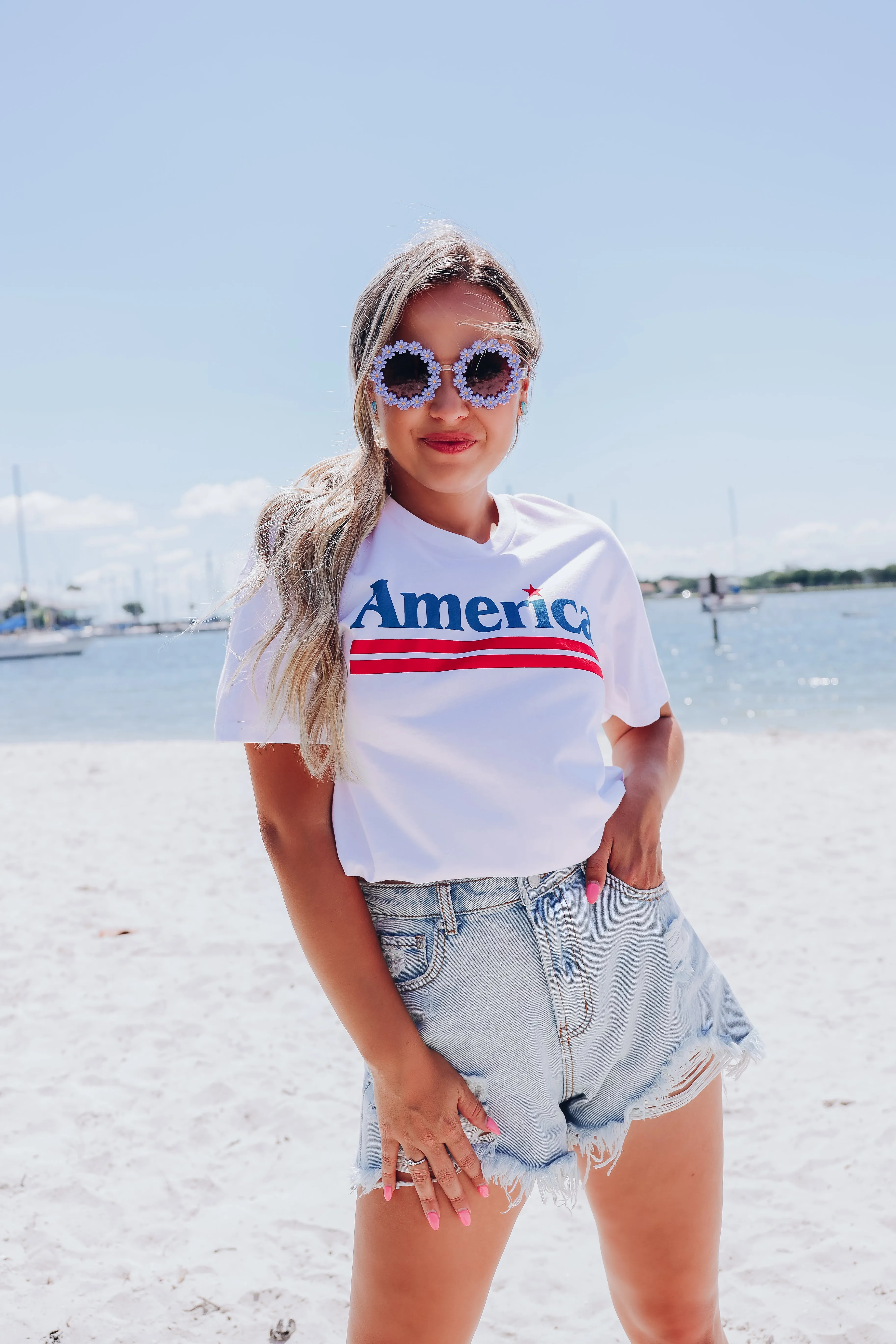 America Graphic Tee - White