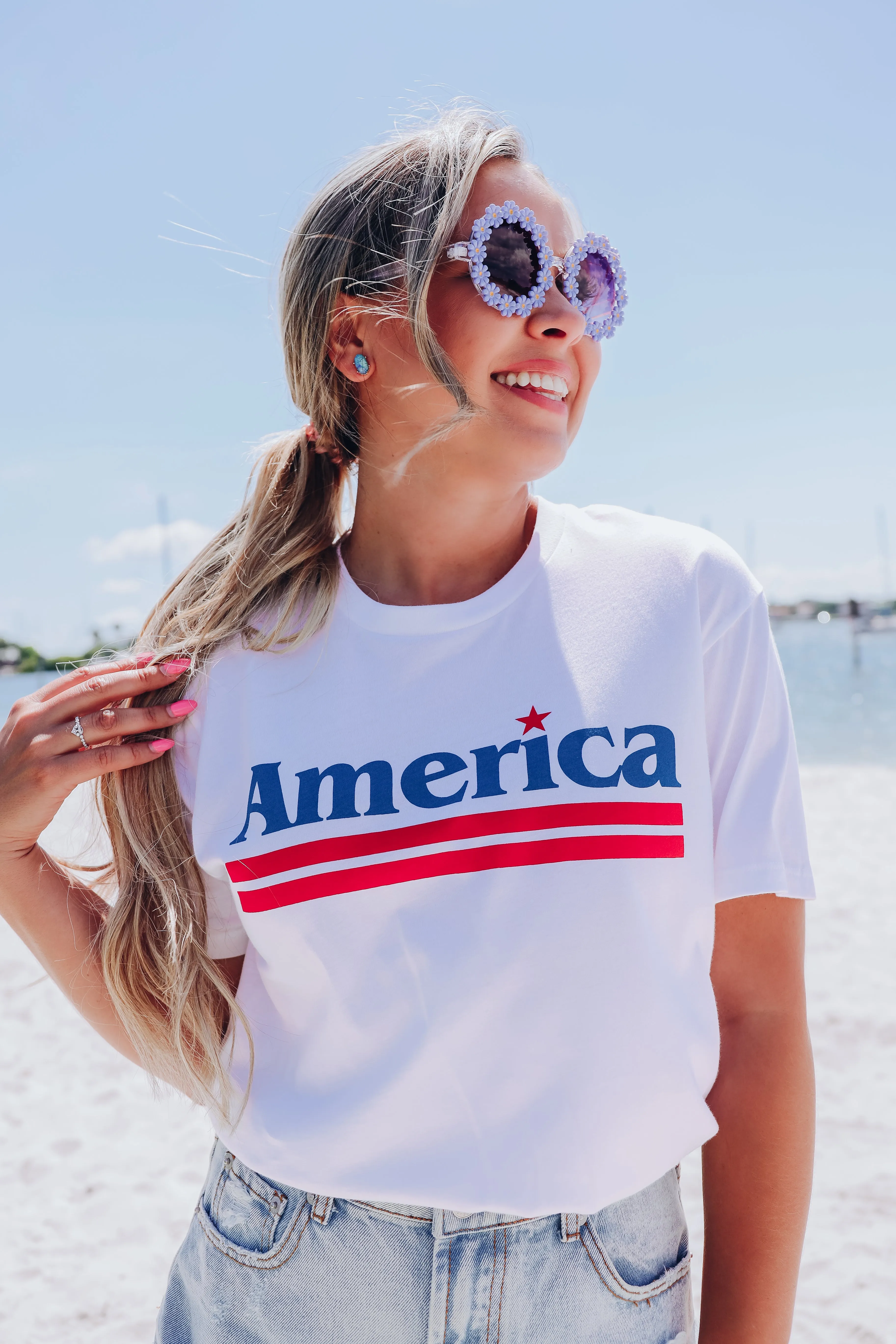 America Graphic Tee - White