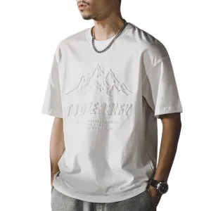 American 3D Mountain Fine Cotton Large-size T-shirt