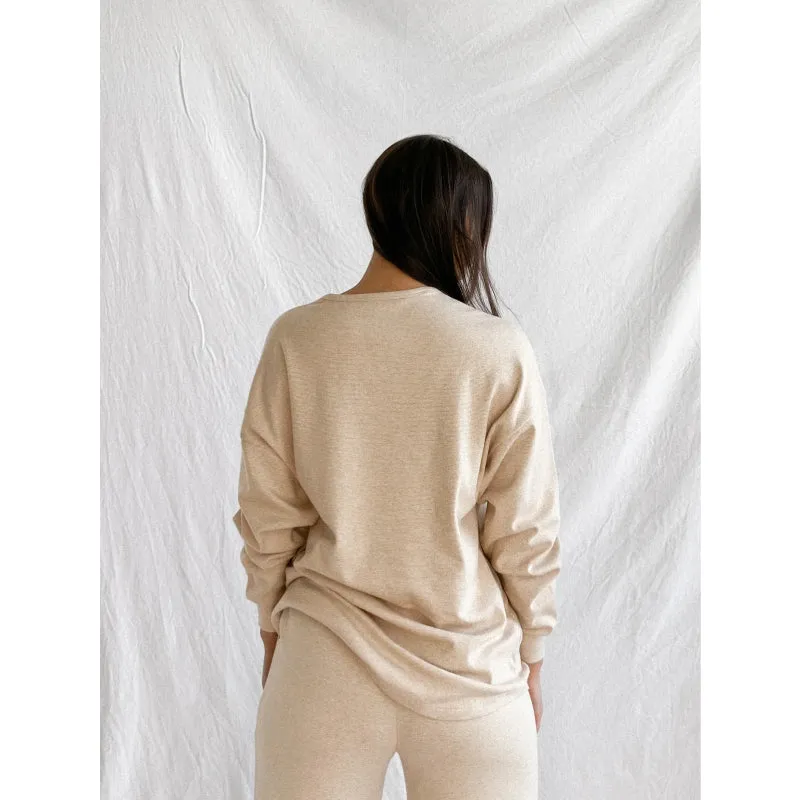 Ana   Zac Cloud Crew Oatmeal Micro Stripe
