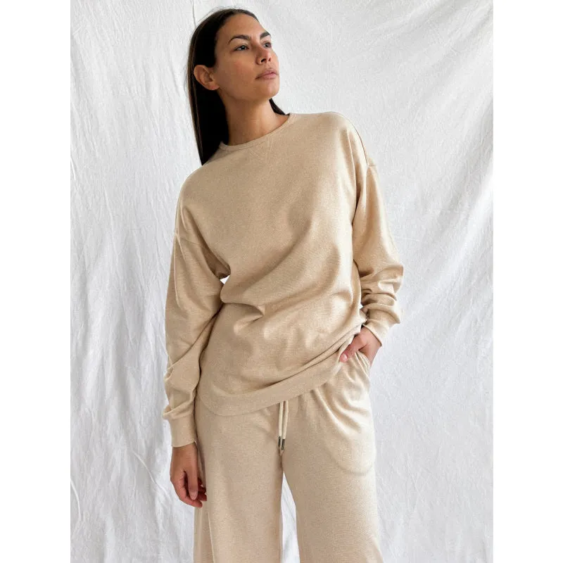Ana   Zac Cloud Crew Oatmeal Micro Stripe