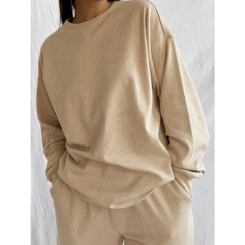 Ana   Zac Cloud Crew Oatmeal Micro Stripe
