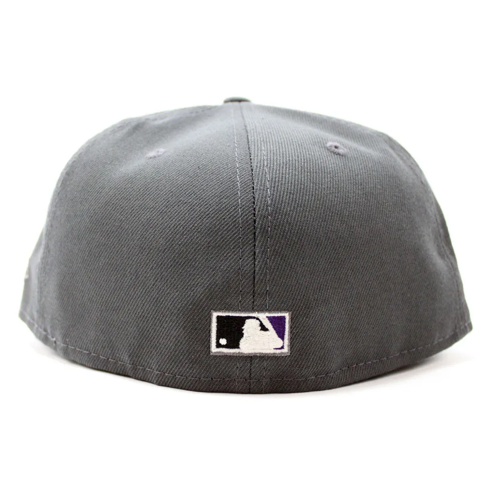 Anaheim Angels 50th Anniversary New Era 59Fifty Fitted Hat (Glow in the Dark Graphite Purple Grey Under Brim)