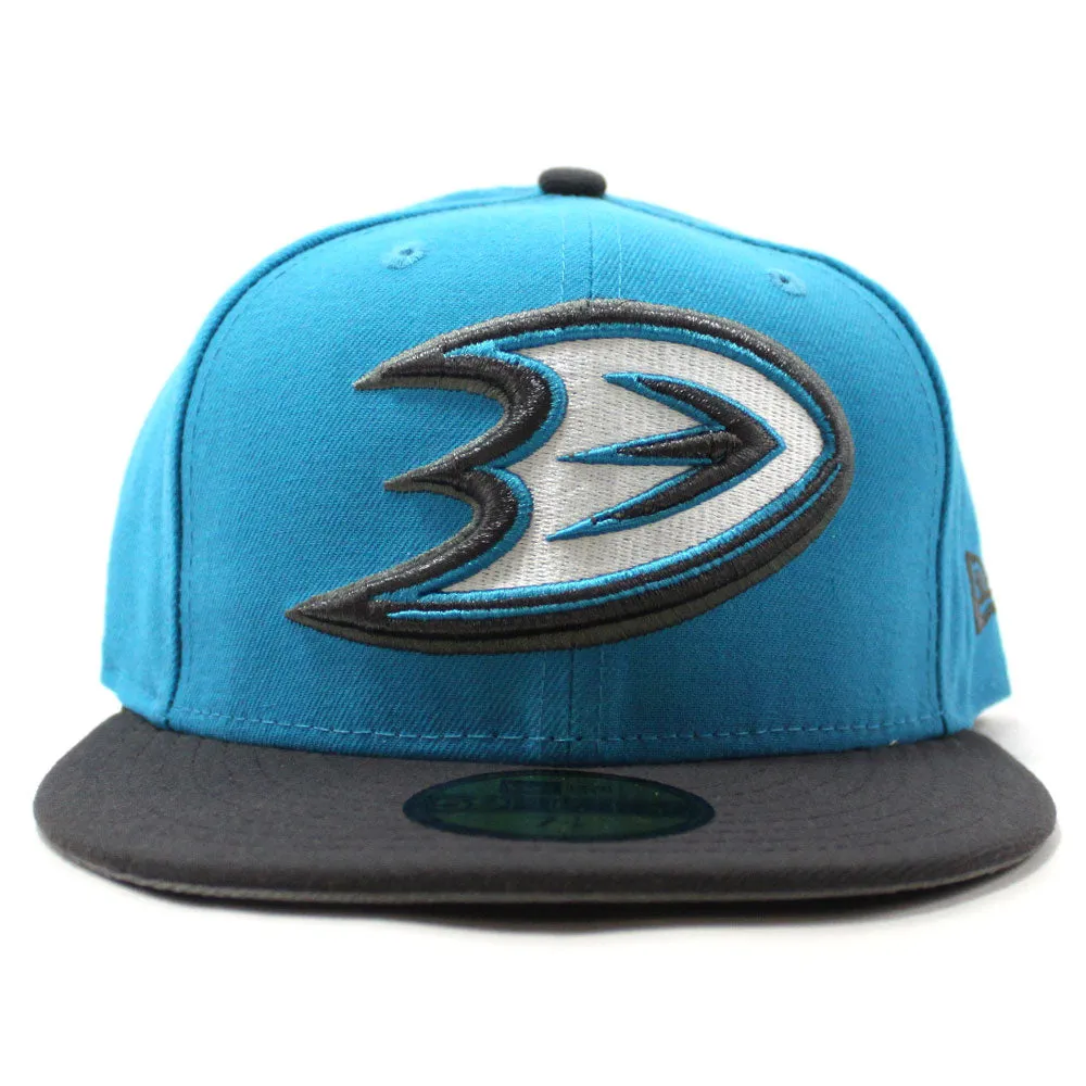 ANAHEIM DUCKS New Era 59Fifty Fitted Hat (BLUE JEWEL STORM GRAY Gray Under Brim)