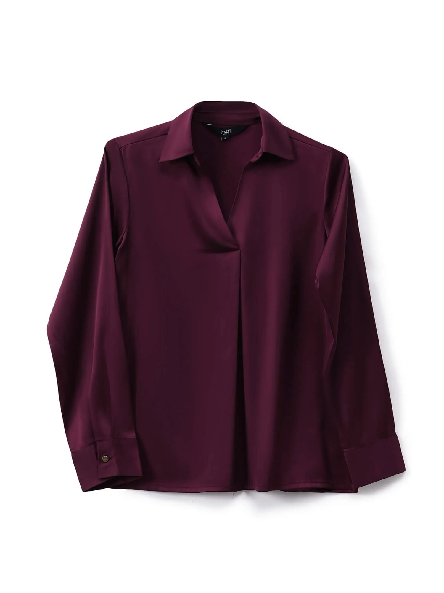 Andorra Front Pleat Top - Wine