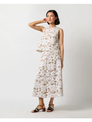 Ann Mashburn Nicola Circle Skirt - Ivory/Khaki