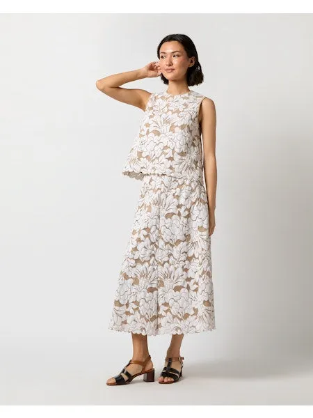 Ann Mashburn Nicola Circle Skirt - Ivory/Khaki
