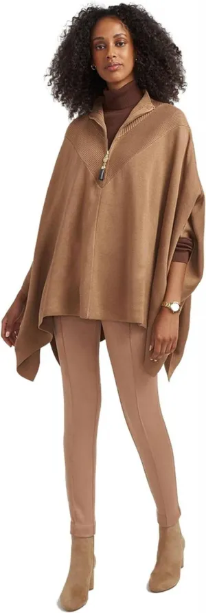 Anne Klein Womens Ribbed Trim Tunic Poncho Sweater 23000008