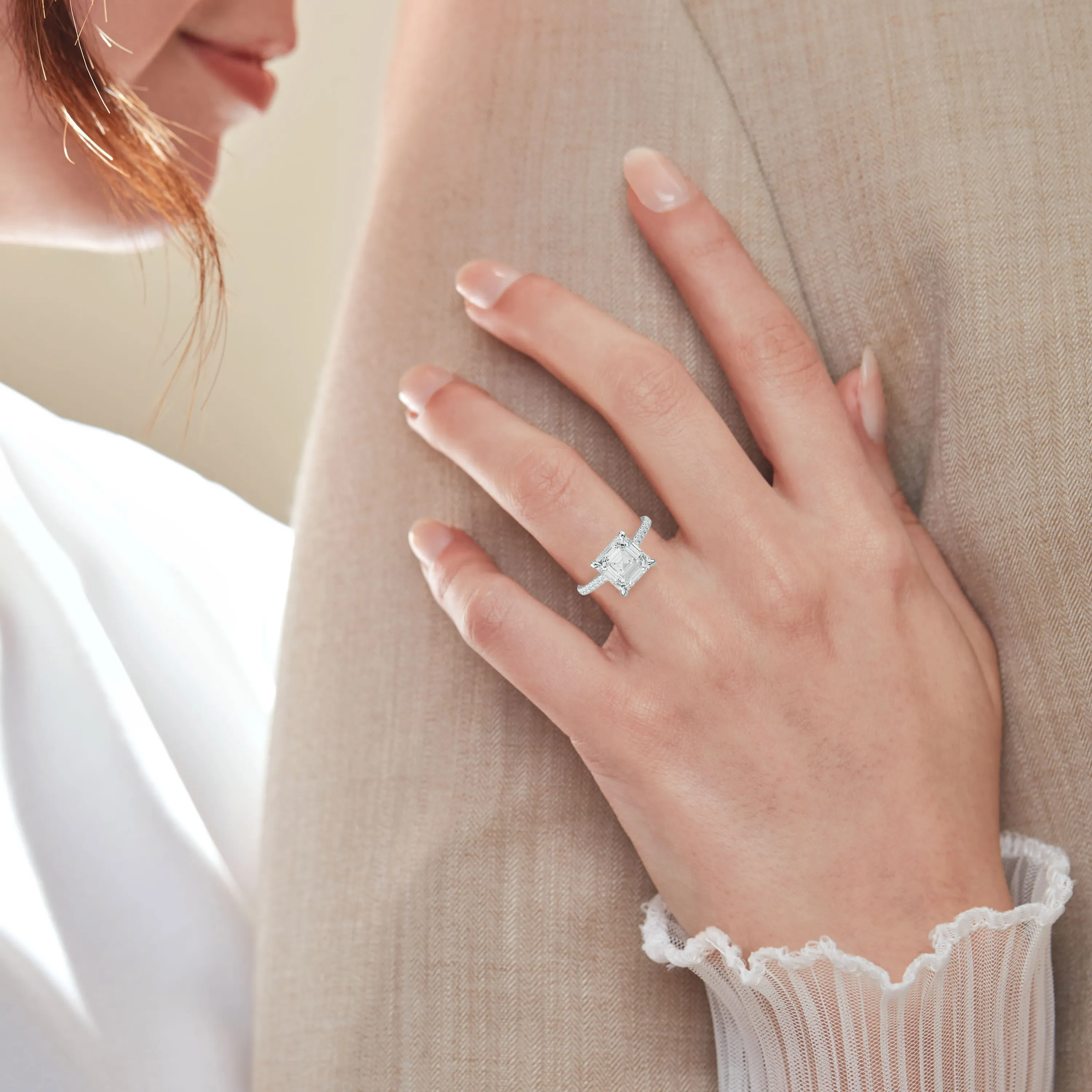 Aria Asscher Cut Diamond Engagement Ring