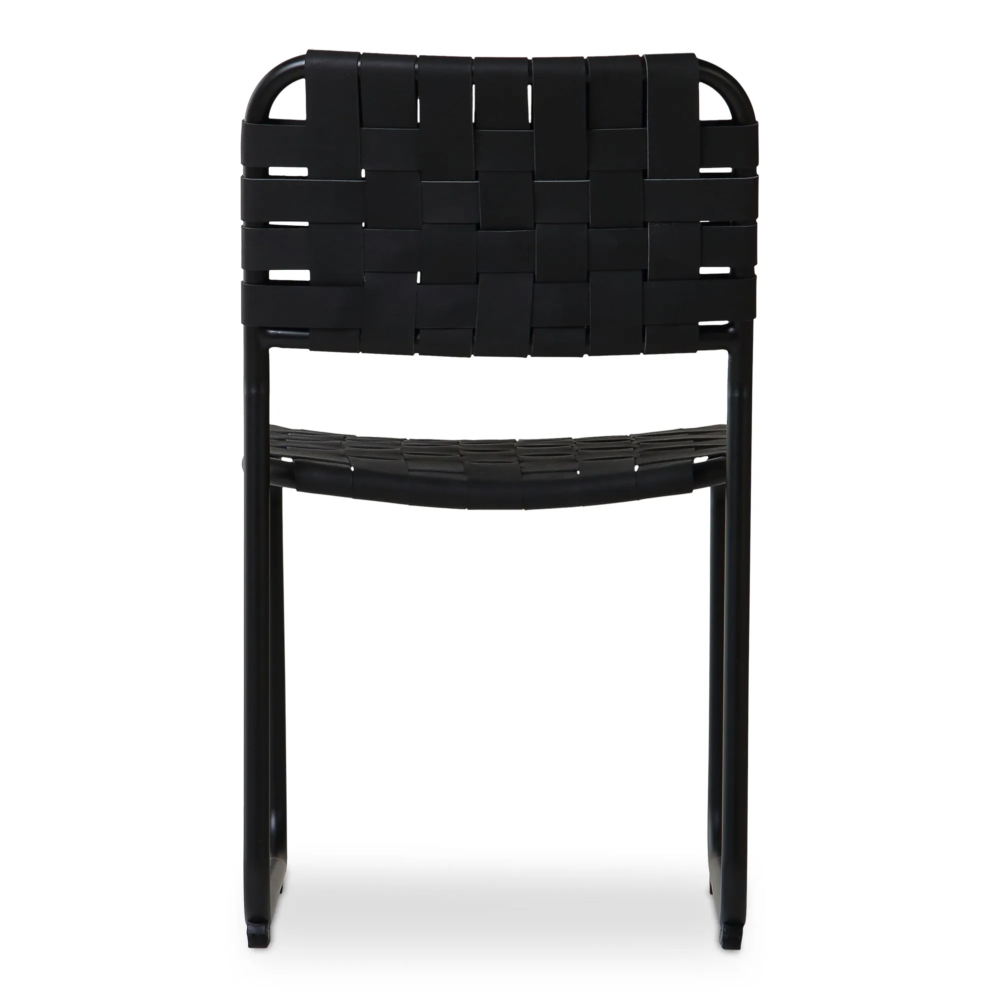 Artisanal Woven Dining Duo - Elegant Iron & Leather Seats