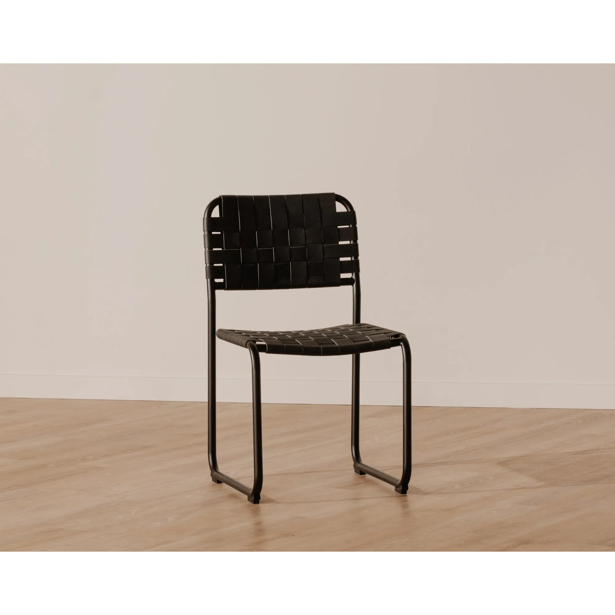 Artisanal Woven Dining Duo - Elegant Iron & Leather Seats