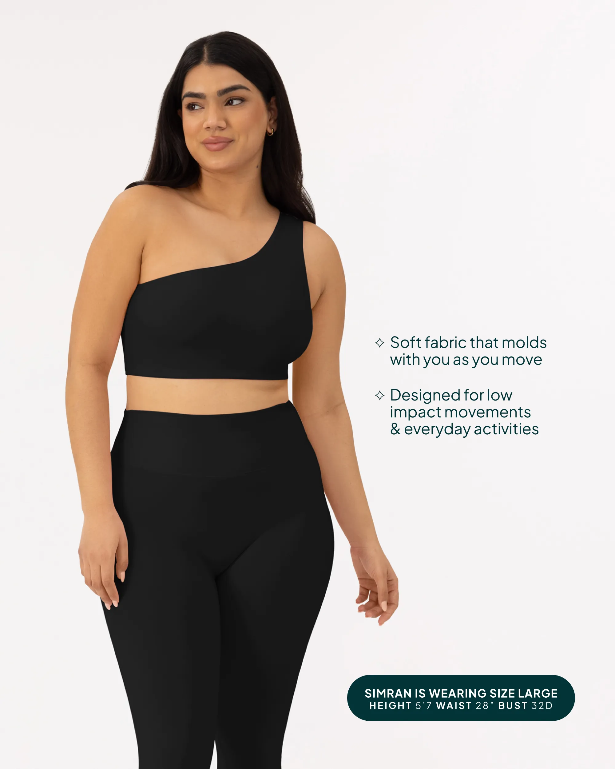 Athleisure One-Shoulder Low-Support Sports Bra
