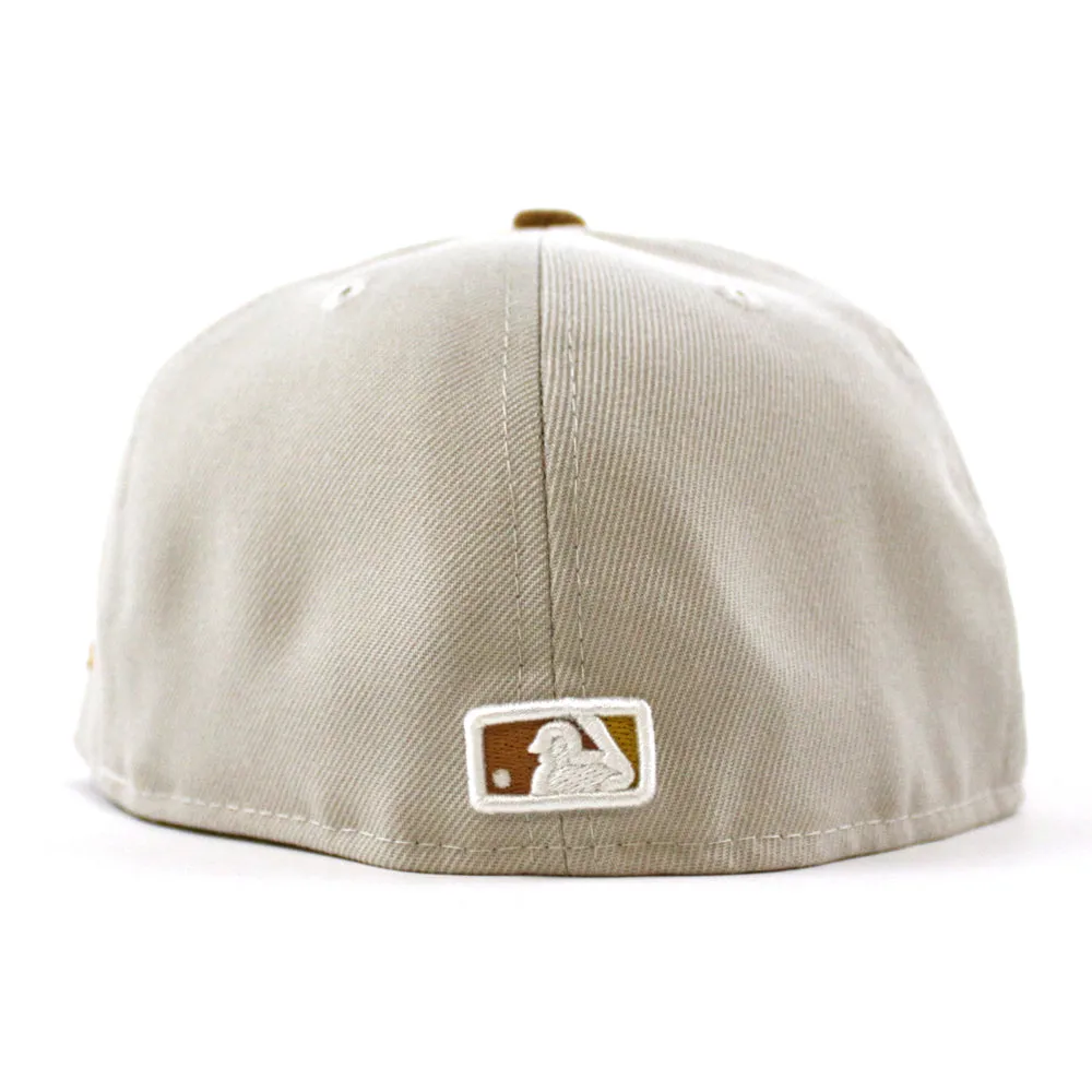 Atlanta Braves 2022 5950 CORD VISOR New Era Fitted Hat (Corduroy Green Under Brim)