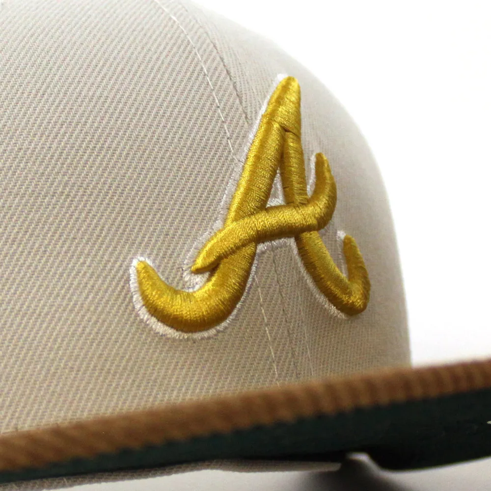 Atlanta Braves 2022 5950 CORD VISOR New Era Fitted Hat (Corduroy Green Under Brim)