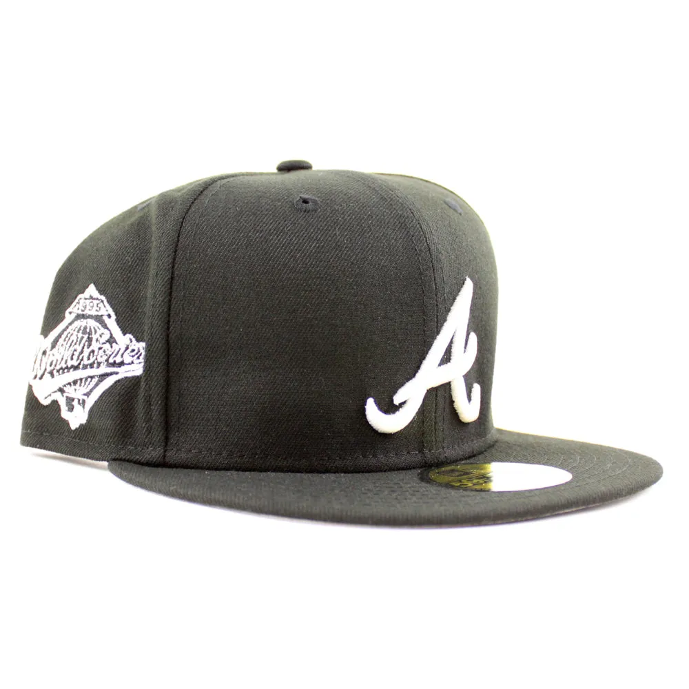 Atlanta Braves World Series New Era 59Fifty Fitted hat (Black White Gray Under Brim)