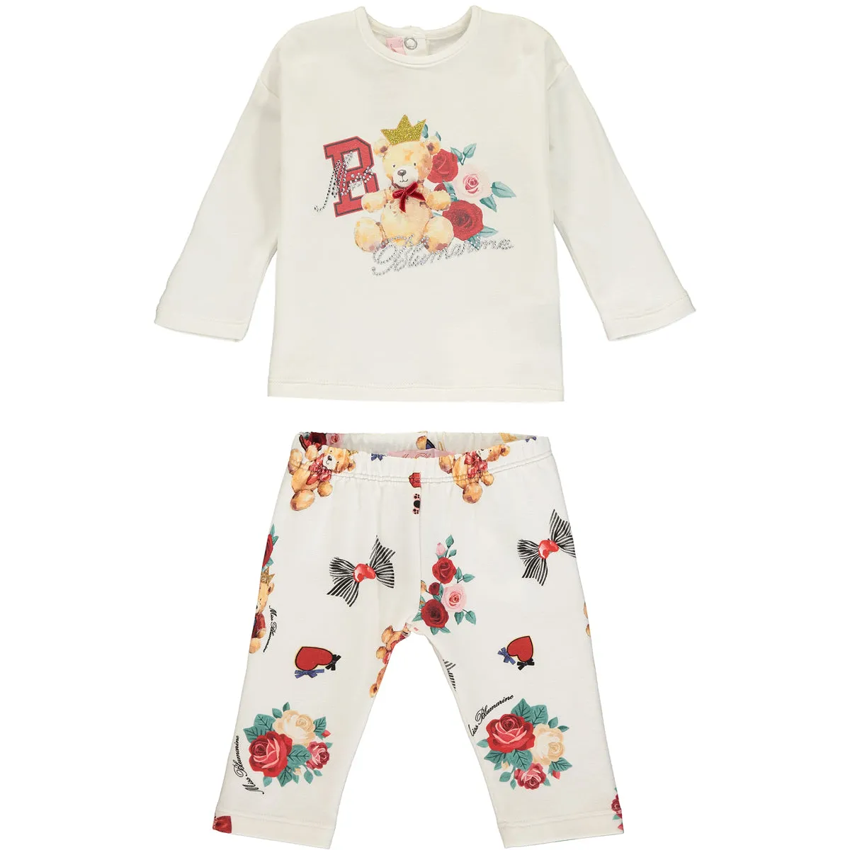 Baby Girl Teddy Bear Cotton Outfit Set