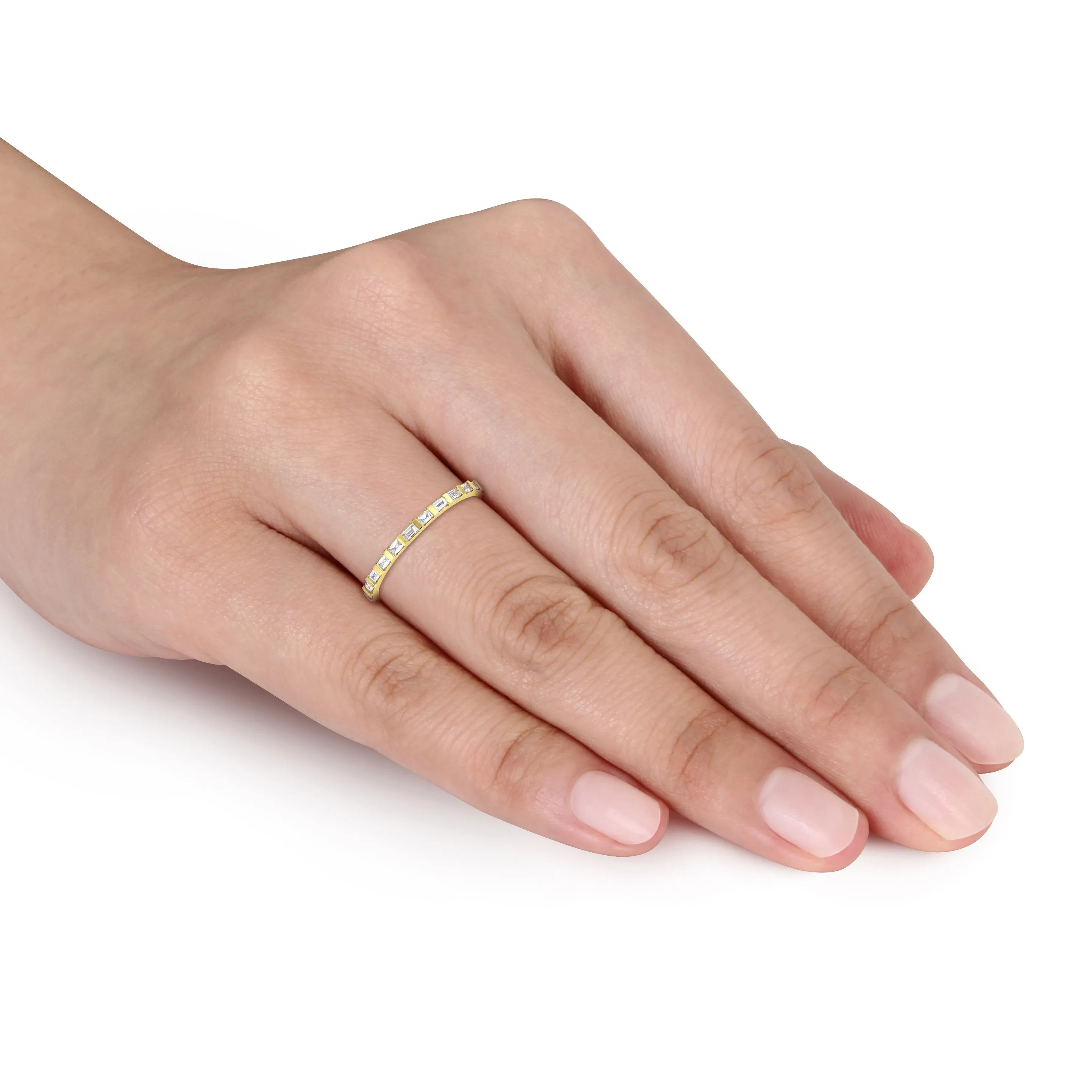 Baguette-Cut Full Eternity Band 14K Yellow Gold
