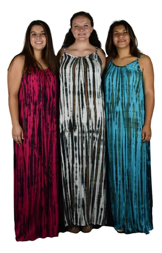 Bali Dress Long - Tie Dye - Blue