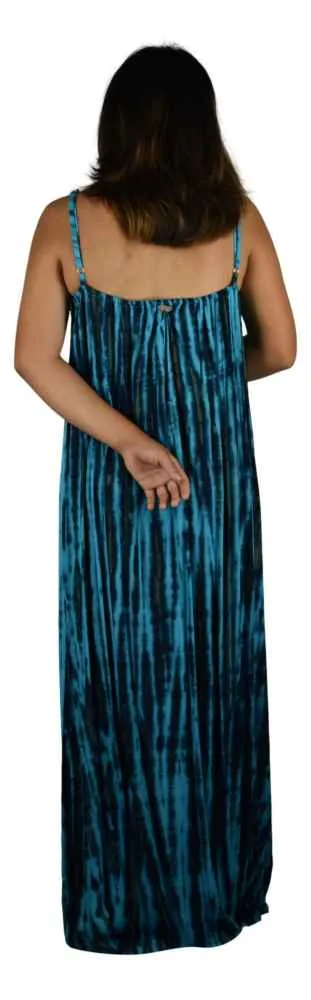 Bali Dress Long - Tie Dye - Blue