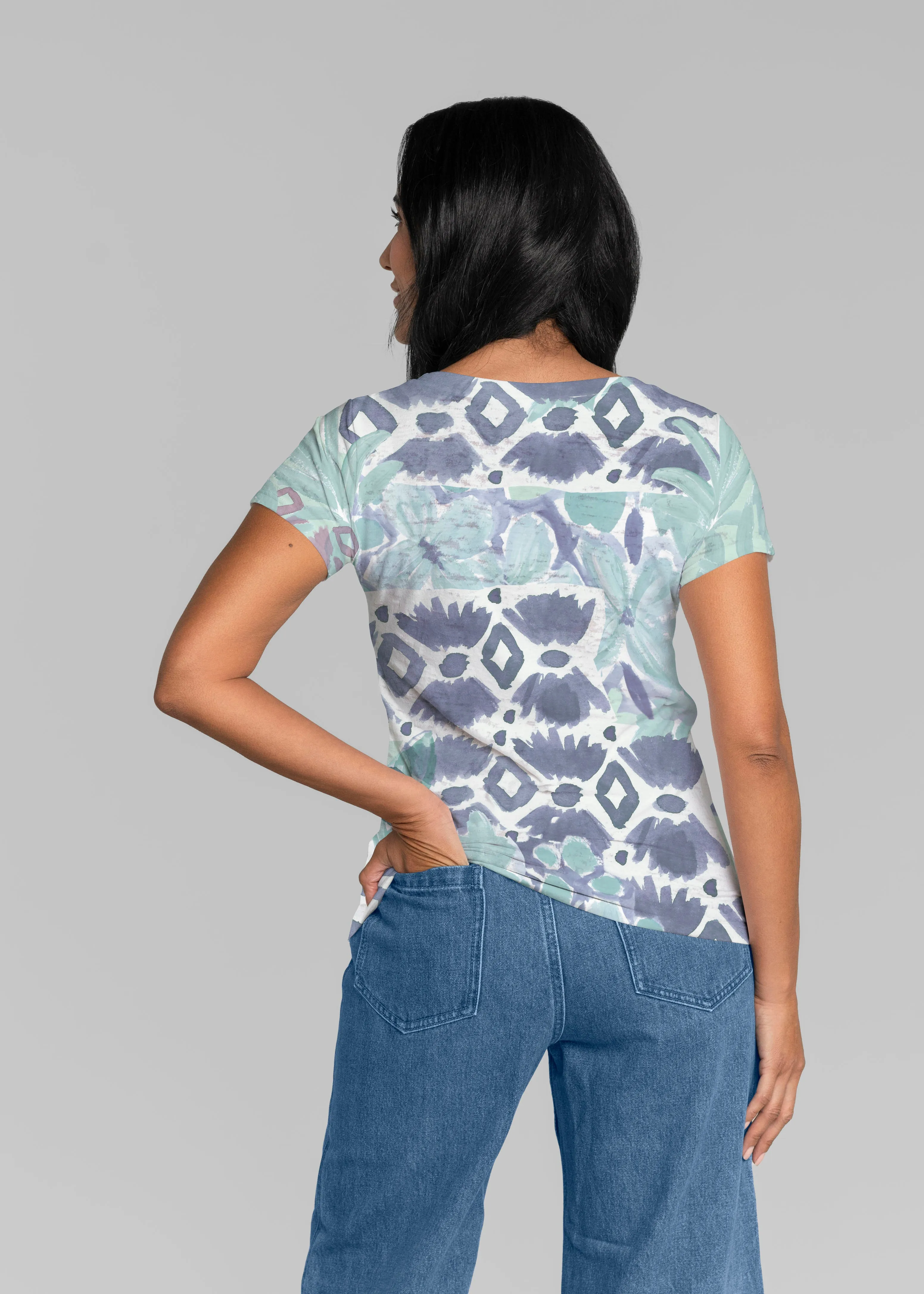 Bali Minty Blue (17291) ~ Short Sleeve Scoop Shirt