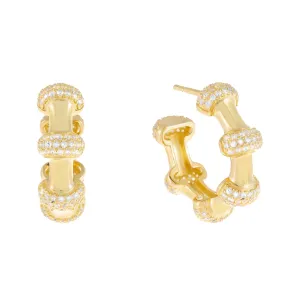 Bamboo Pavé Hoop Earring