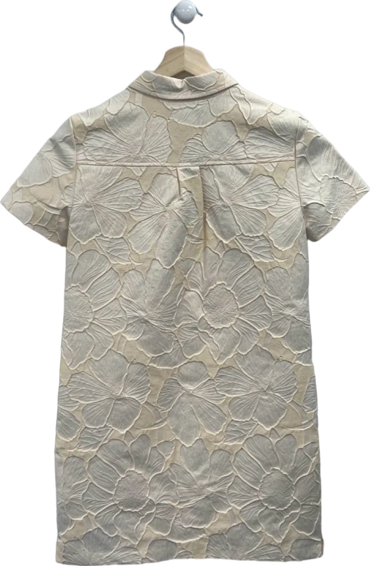 Banana Republic Beige Floral Textured Dress UK XS