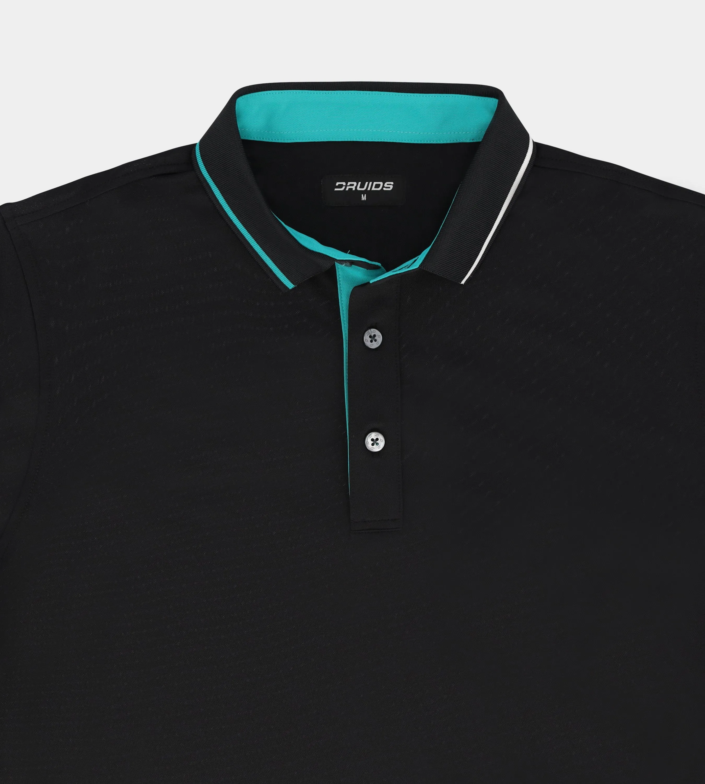 BAND LONG SLEEVE POLO - BLACK