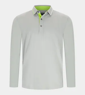 BAND LONG SLEEVE POLO - GREY