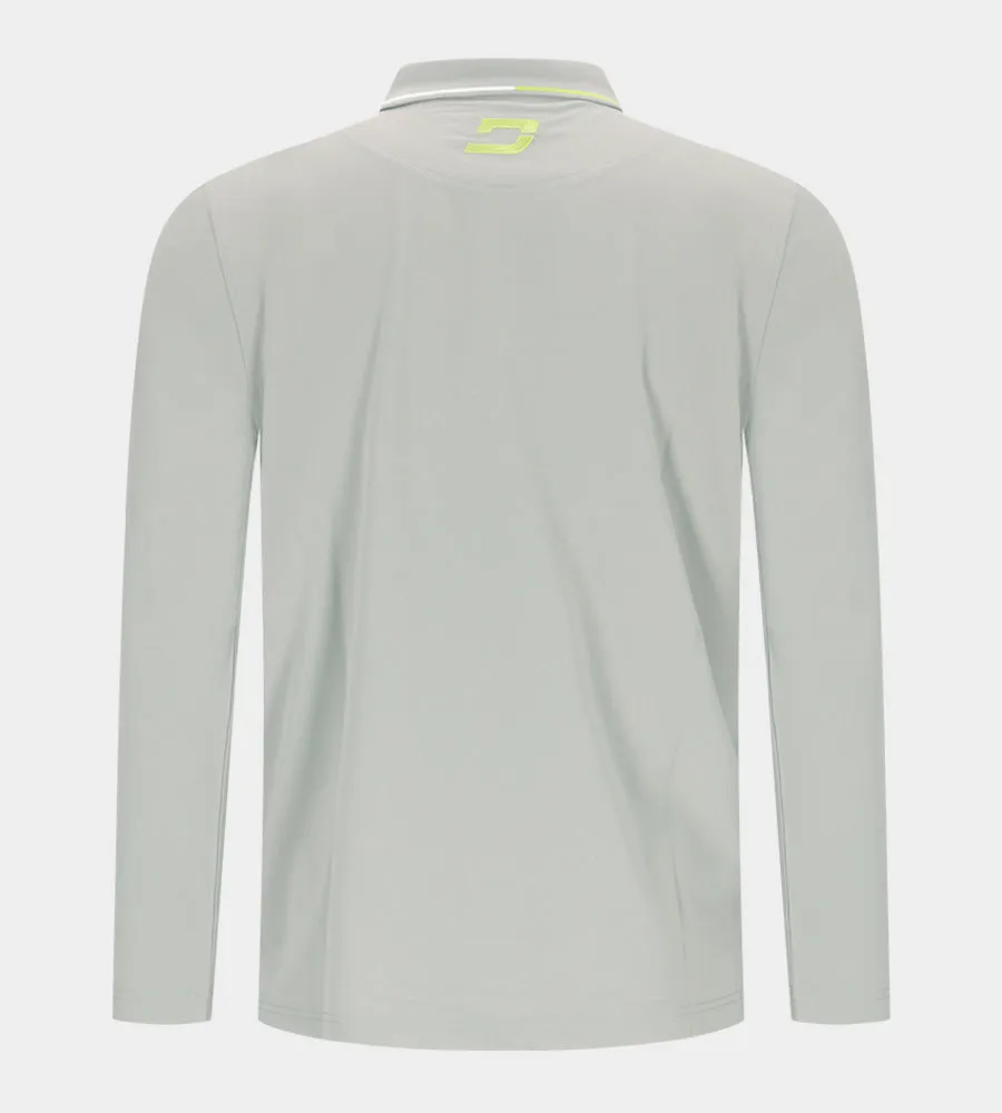 BAND LONG SLEEVE POLO - GREY