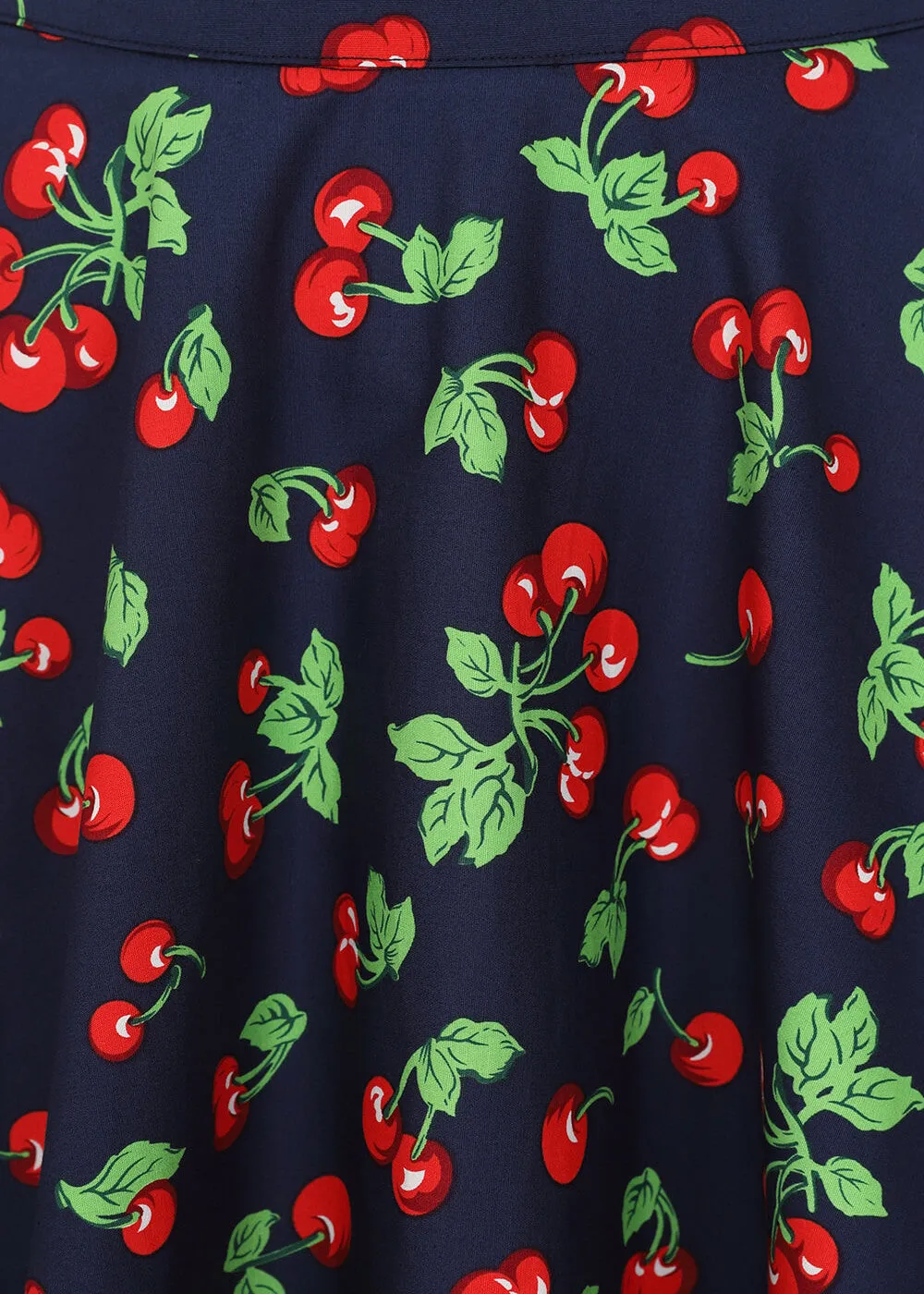 Banned Cary Cherry 50's Swing Skirt Navy