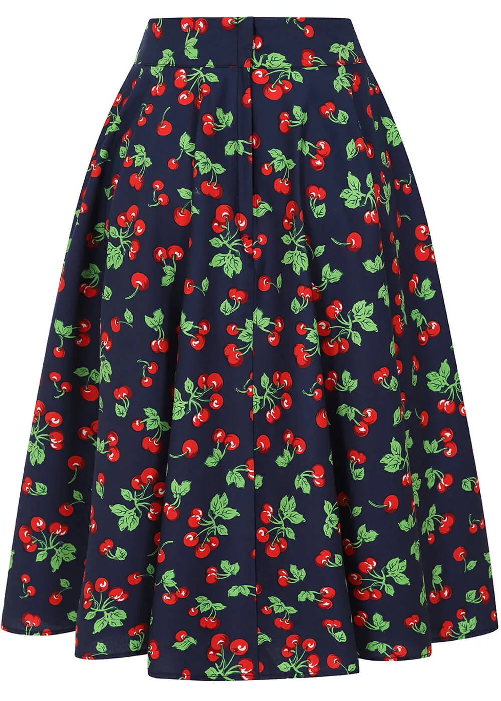 Banned Cary Cherry 50's Swing Skirt Navy