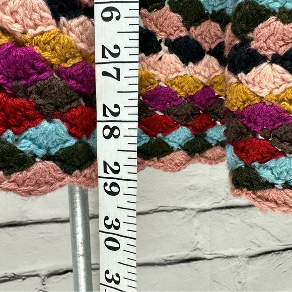 BAR III Open Crochet Cardigan Tan Multicolor Boho Retro Sz Medium Large …