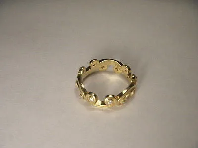 Beautiful 18K Yellow Gold Hidalgo Diamond Eternity Swirl Wedding Band Ring