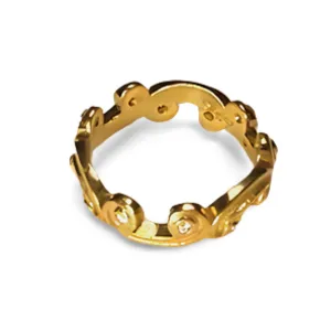 Beautiful 18K Yellow Gold Hidalgo Diamond Eternity Swirl Wedding Band Ring