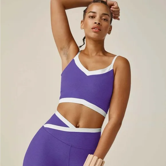 Beyond Yoga Spacedye Purple Sports Bra