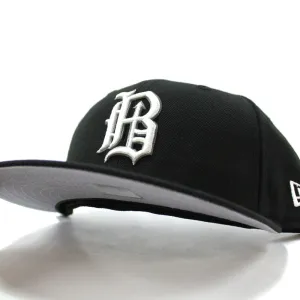 Birmingham Barons New Era 59Fifty Fitted hats (AIR JORDAN IX BARONS GRAY UNDER BRIM)