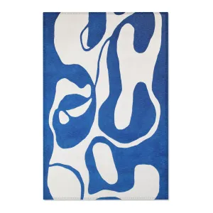 Blue Flow Abstract Modern Rug