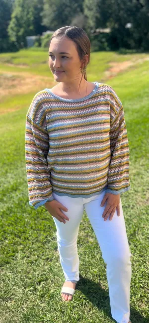 Blue Powder Room Mesh sweater