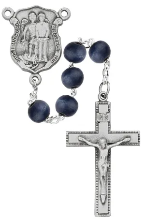 Blue Wood Police Rosary (8mm)