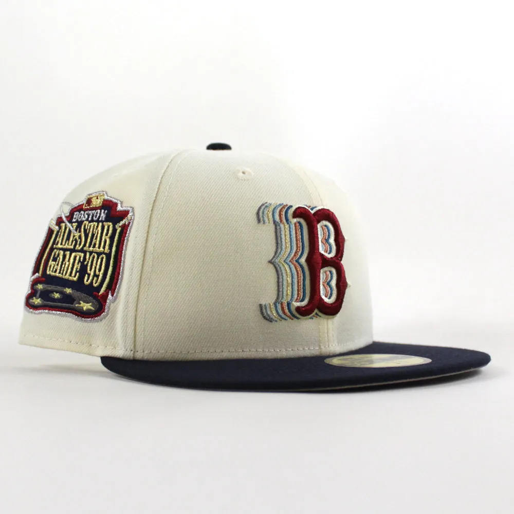 Boston Red Sox 1999 All Star Game New Era 59Fifty Fitted Hat (Chrome White Navy Gray Under Brim)