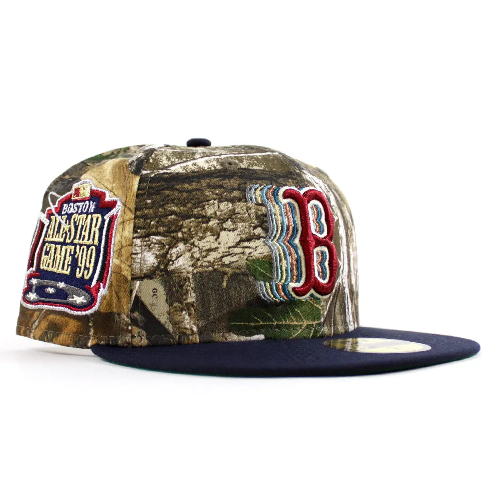 Boston Red Sox 1999 All Star Game New Era 59Fifty Fitted Hat (RealTree Camo Navy Green Under Brim)