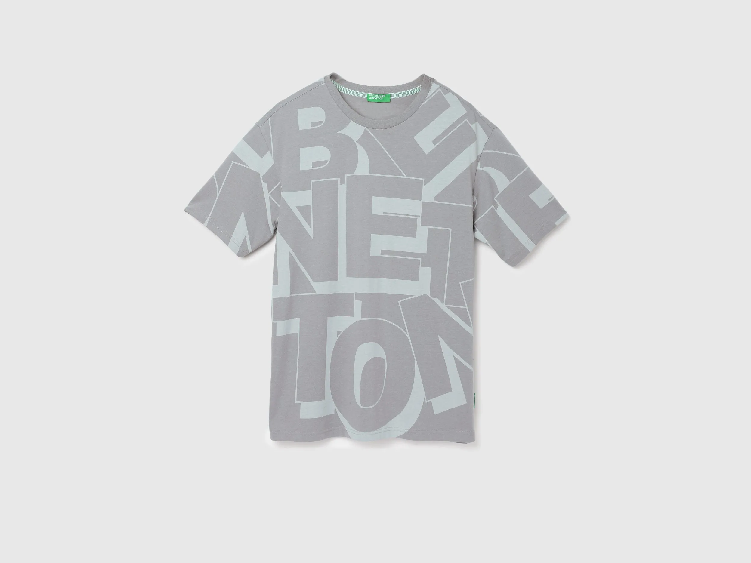 Boxy Fit Round Neck Printed Pattern T-shirt